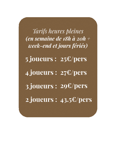 Tarifs réservations Gamescape FR