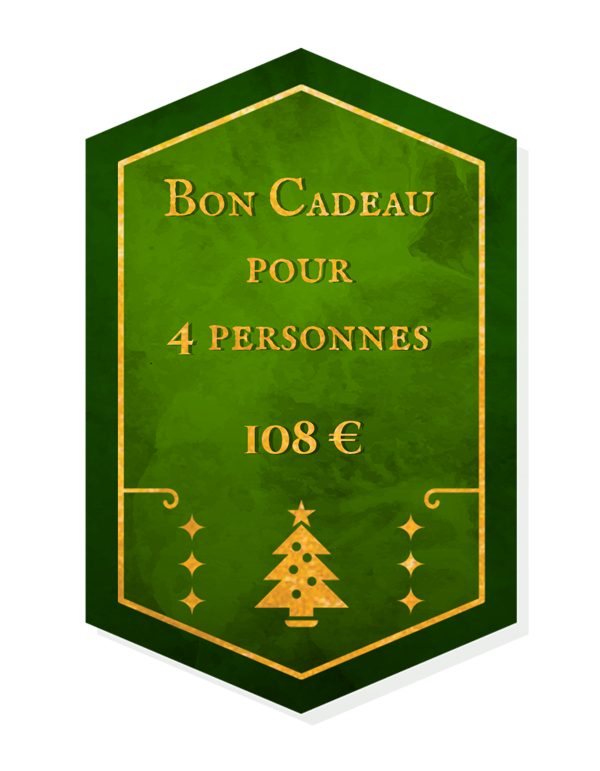 Bon cadeau 4 personnes 108€