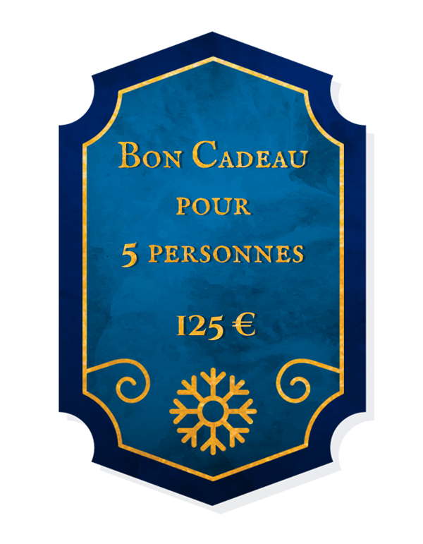 Bon cadeau 5 personnes 125€