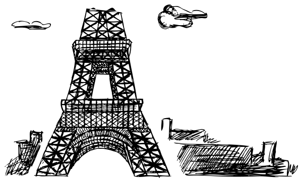 drawing of the Eiffel tower